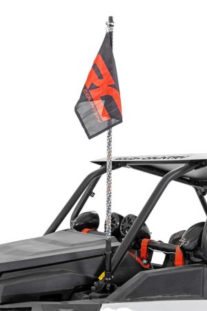 Polaris RZR XP 1000 Whip Mount - Rear - Rough Country - LED Whip Light Roll Cage Mounting Kit - Black - '14-'22